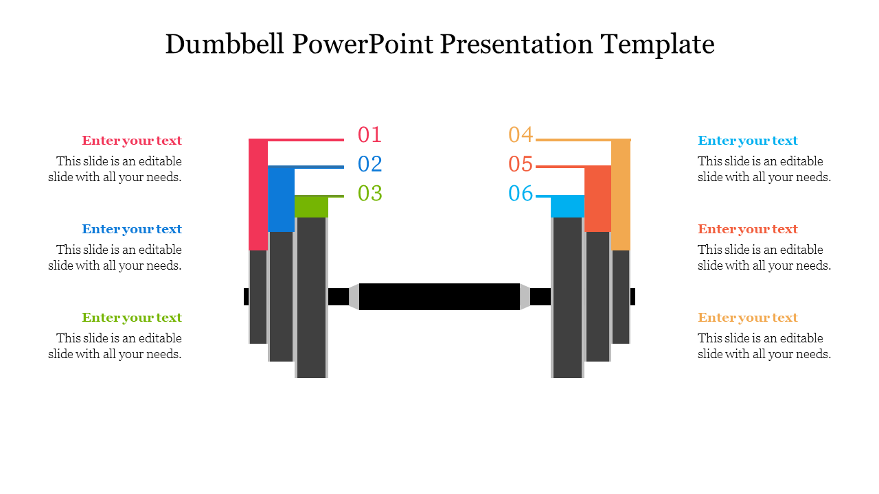 Editable  Dumbbell PowerPoint Presentation Template